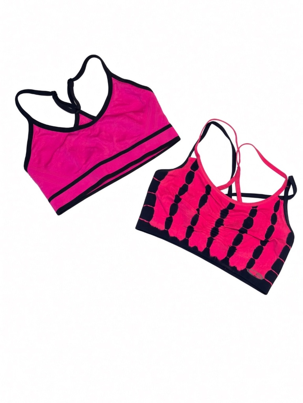 2, Like New, Strappy Hot Pink Racerback Sports Bras - Kids or Small or Adult XS